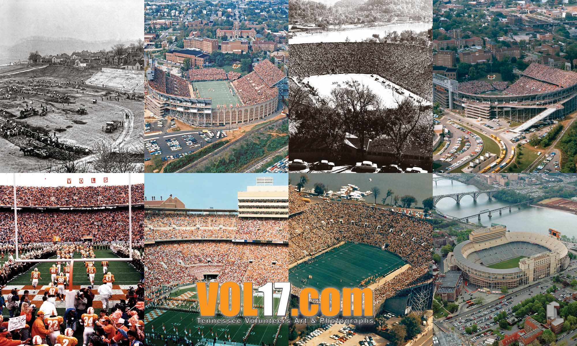 Neyland Stadium Old Collage of Photos
